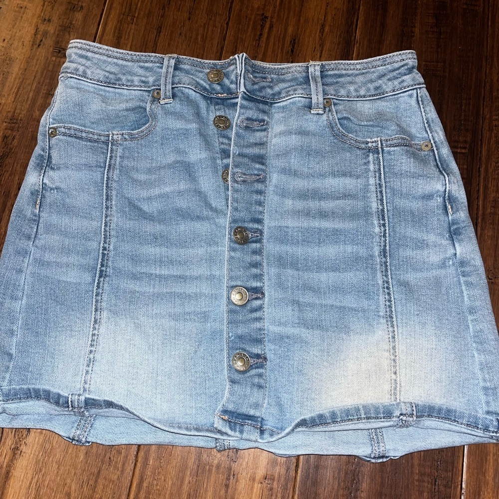 Button down jean skirt